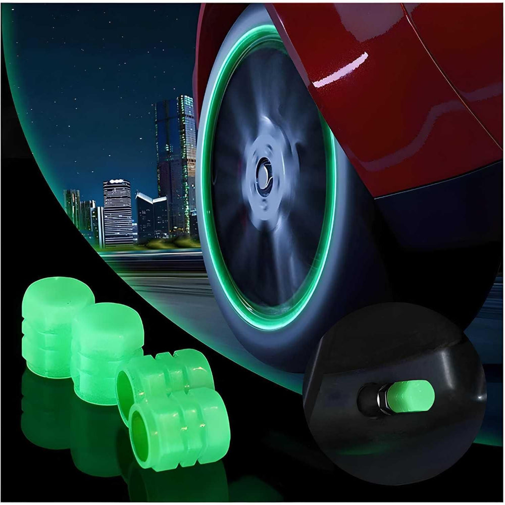 Glow Radium Neon Valve Caps for Car & Bike