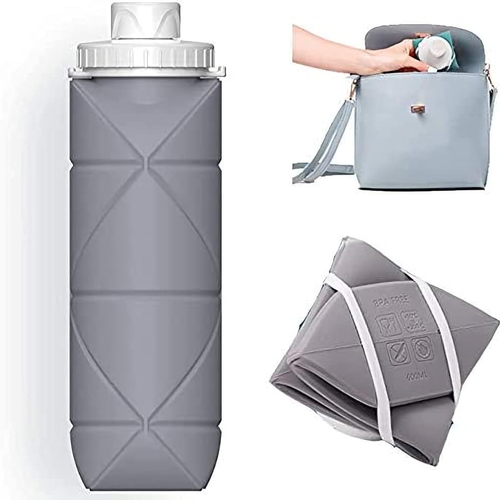 Collapsible Sports Water Bottle with Leakproof Valve